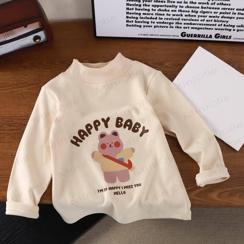 HAPPY BABY Toddler Bear Print Long Sleeve T-Shirt - Beige - 8-9T - image 2