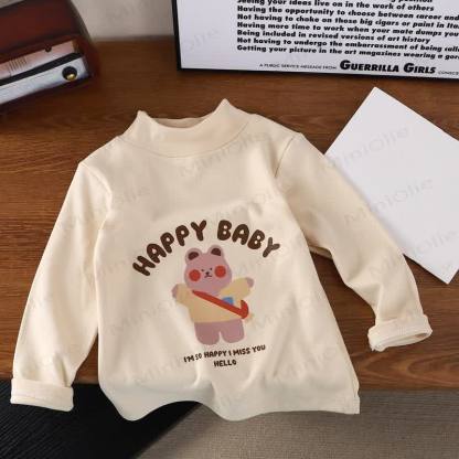 HAPPY BABY Toddler Bear Print Long Sleeve T-Shirt - Beige - 8-9T - image 2