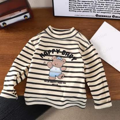 HAPPY BABY Toddler Bear Print Long Sleeve T-Shirt - Black - 8-9T - image 7
