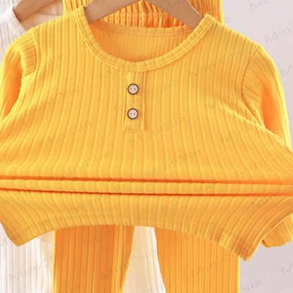 Toddler Kid Solid Color Knit Henley Lounge 2-piece Set - image 9
