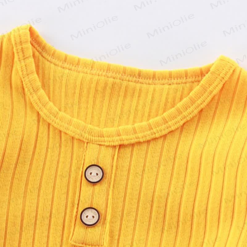 Toddler Kid Solid Color Knit Henley Lounge 2-piece Set - image 8