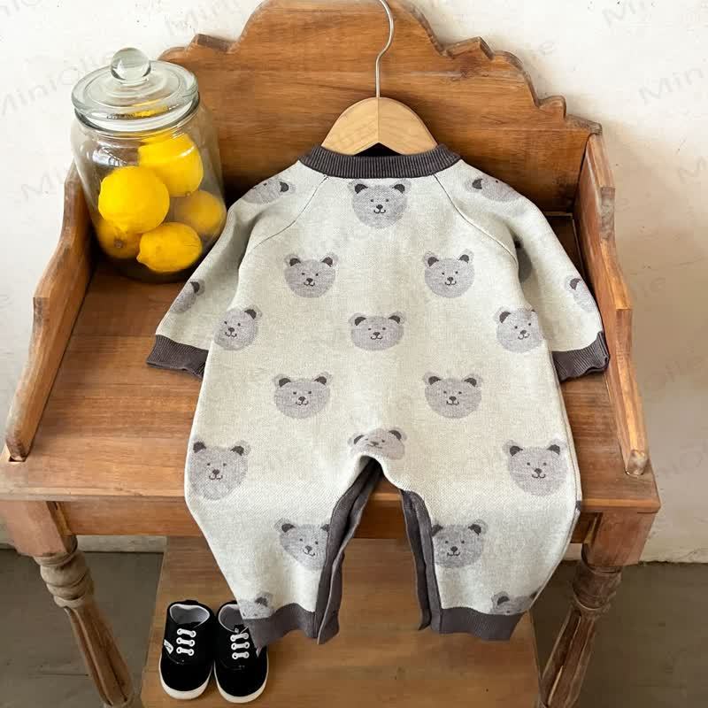 Baby Bear Print  Long Sleeve Romper - image 3