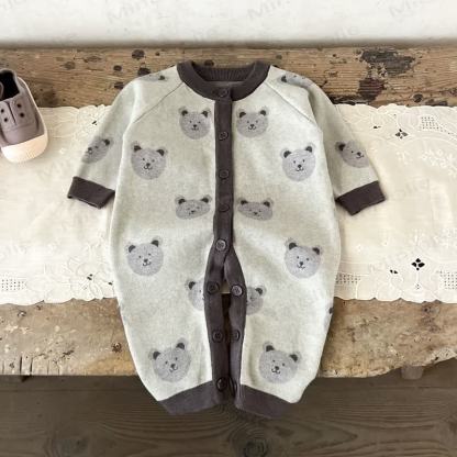 Baby Bear Print  Long Sleeve Romper - image 9