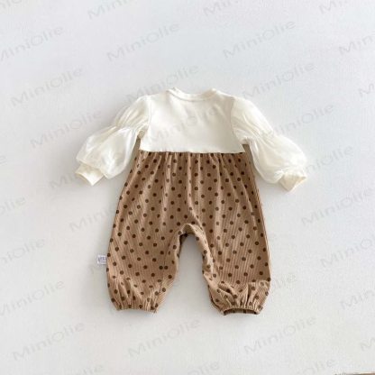 Baby Polka Dot Flower Fake 2pcs Romper - image 7