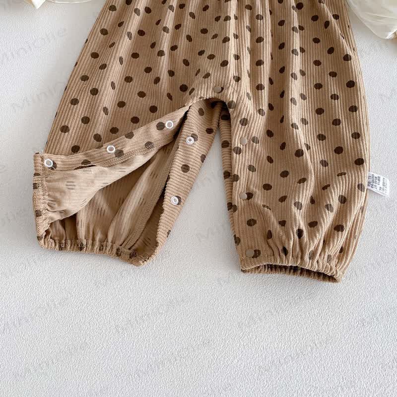 Baby Polka Dot Flower Fake 2pcs Romper - image 9