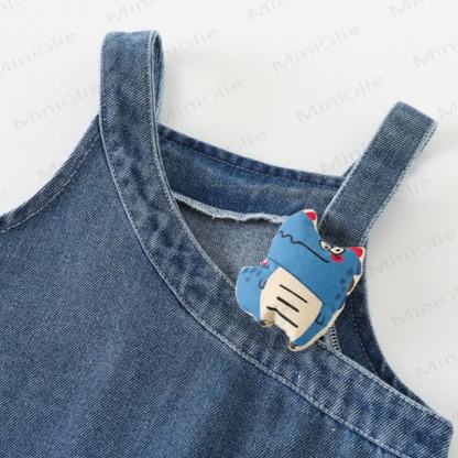 Baby Toddler Blue Striped Tee and Denim Overalls 2-piece Set - image 6