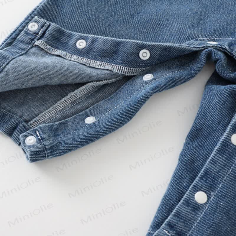 Baby Toddler Blue Striped Tee and Denim Overalls 2-piece Set - image 8
