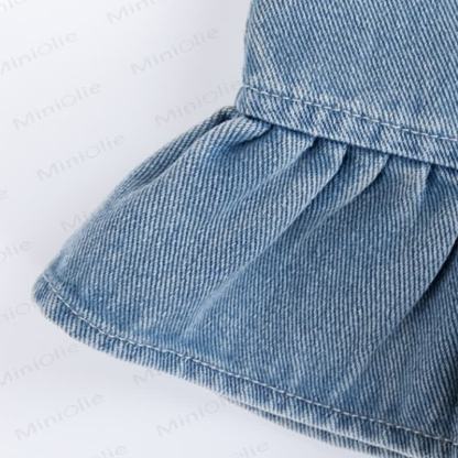 Baby Heart Pocket Denim Pinafore Dress or Beige Top - image 6