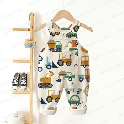 Baby Toddler Car Truck Overalls - Beige - 3-5T - image 1