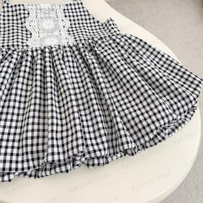 Baby Girl White Top and Gingham Pinafore Dress 2-piece Set - image 7