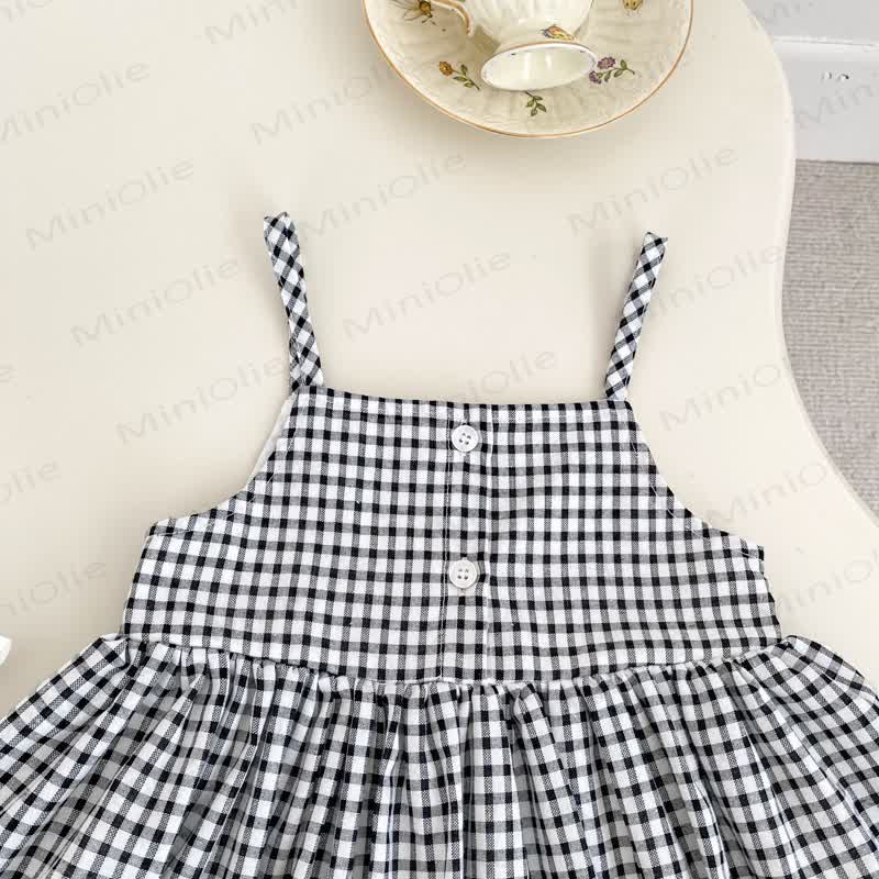 Baby Girl White Top and Gingham Pinafore Dress 2-piece Set - image 9