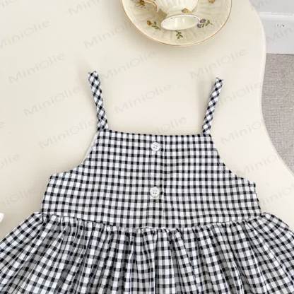 Baby Girl White Top and Gingham Pinafore Dress 2-piece Set - image 9