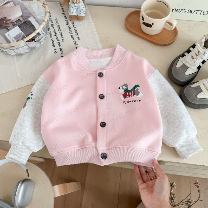 PUPPY RUN Toddler Colorblock Snap Front Jacket - Pink - 10-11T - image 4