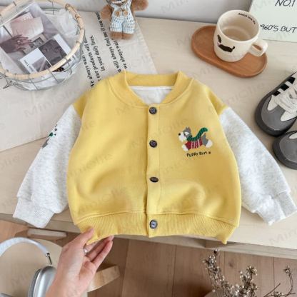 PUPPY RUN Toddler Colorblock Snap Front Jacket - Yellow - 10-11T - image 2