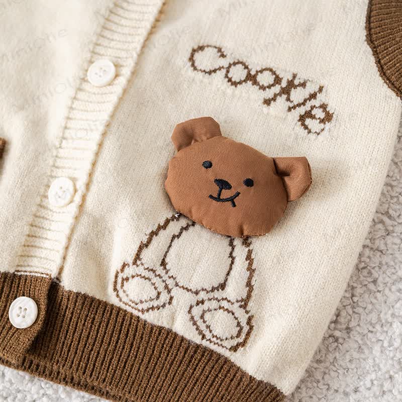 COOKIE Baby Toddler Bear Plaid Knit Vest 3-piece Set - image 10