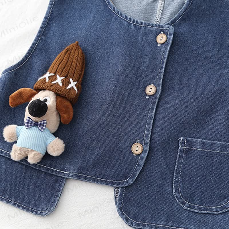 Toddler Vintage Utility Shirt Vest and Pants 3-piece Set - image 8