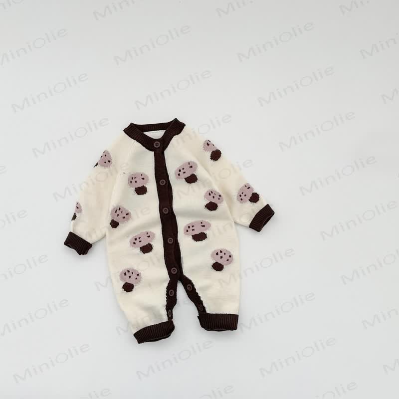 Baby Grey Animal Jacquard Romper - Mushroom - 2-3T - image 7