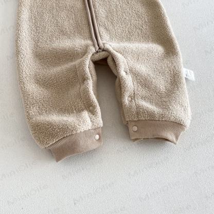Baby Sherpa Bunny Ear Hooded Zip Front Romper - image 19