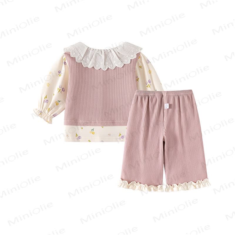 Baby Toddler Girl Pink Floral Top and Pants 2-piece Set - image 2
