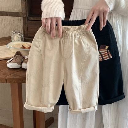 Toddler Boy Cartoon Animal Pocket Casual Pants - Beige - 5-6.5T - image 2