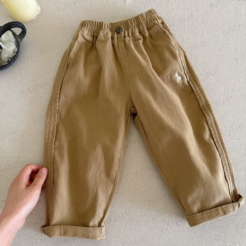 Toddler Boy Cartoon Animal Pocket Casual Pants - Khaki - 6.5-8T - image 4