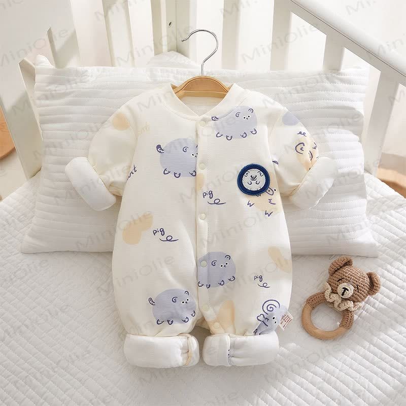 Baby Animal Print Padded Romper - Animal - 18-24M - image 1