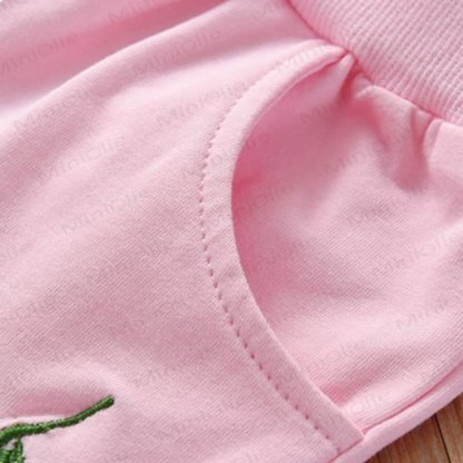 Toddler Girl Cozy Floral Embroidered Track 2-piece Set - image 9