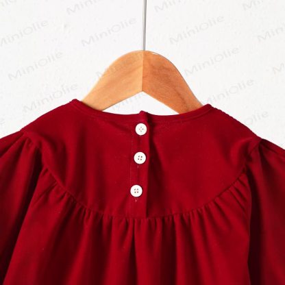 Baby Toddler Girl Red Bow Embroidery Dress - image 4
