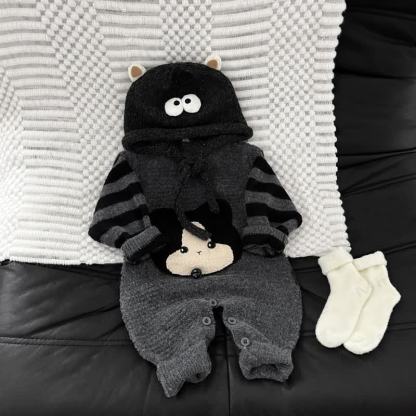 Baby Striped Knit Bear Romper - image 4