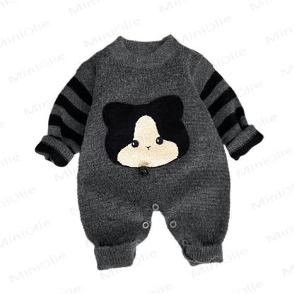 Baby Striped Knit Bear Romper - image 5