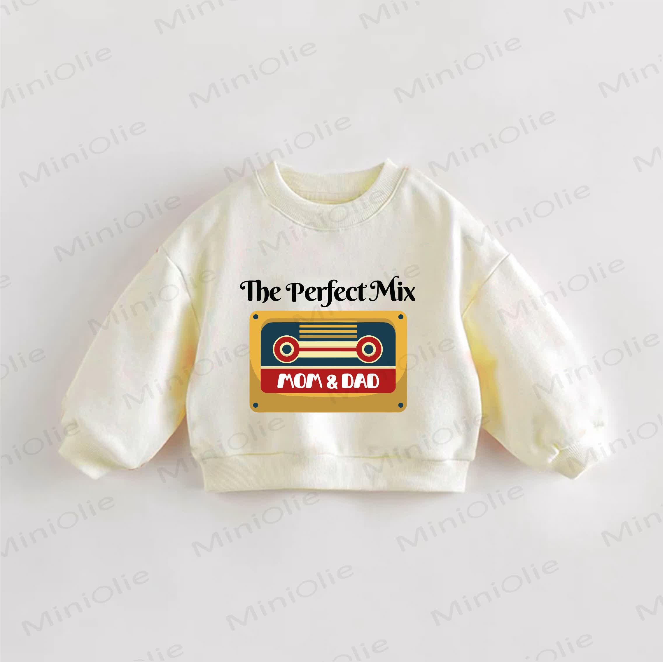 THE PERFECT MIX MOM & DAD Baby Toddler Sweatshirt - Cream - 3-5T - image 1
