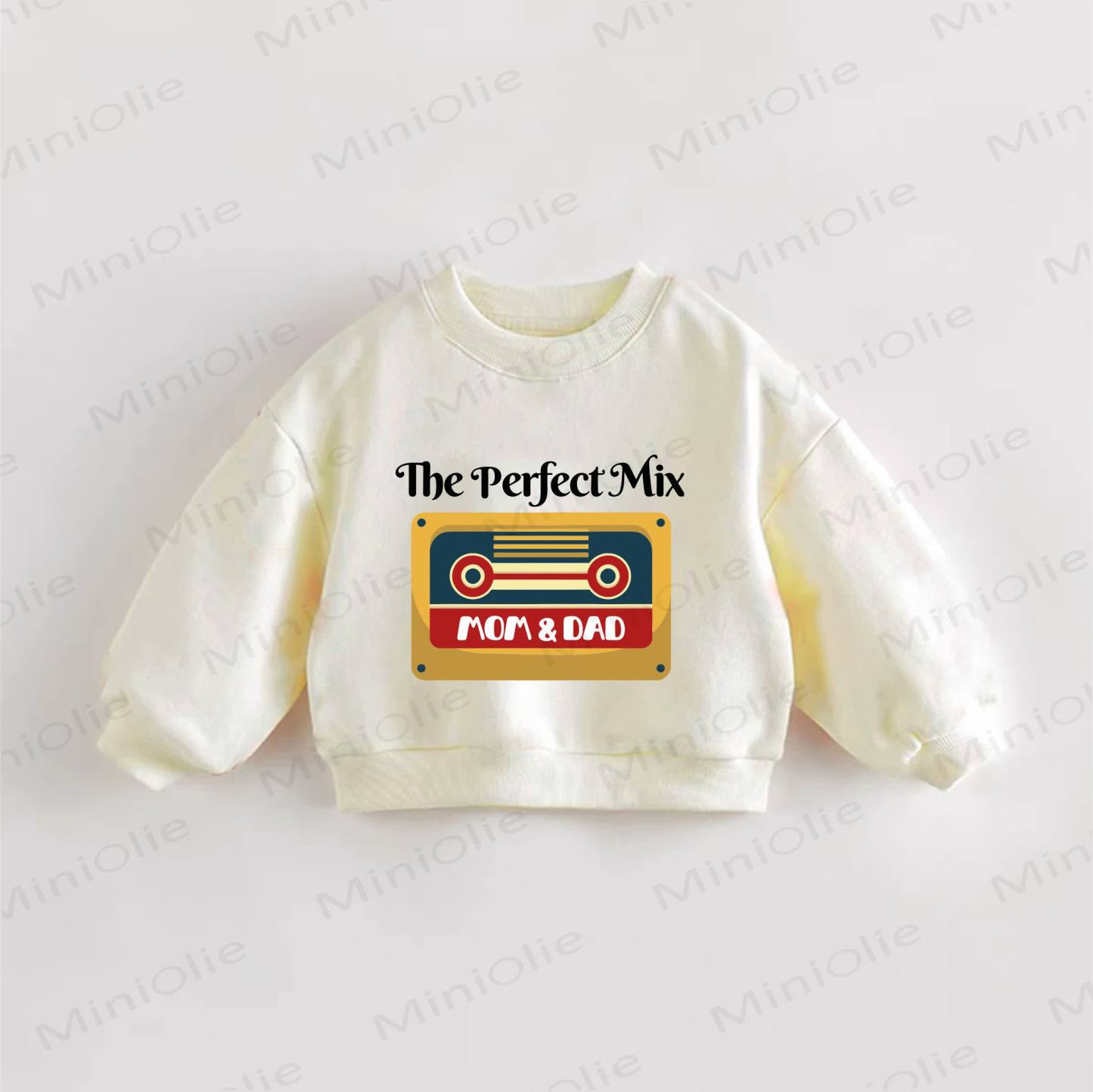 THE PERFECT MIX MOM & DAD Baby Toddler Sweatshirt - Cream - 3-5T - image 1
