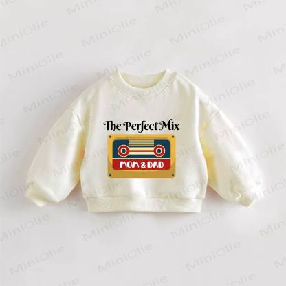THE PERFECT MIX MOM & DAD Baby Toddler Sweatshirt - Cream - 3-5T - image 1