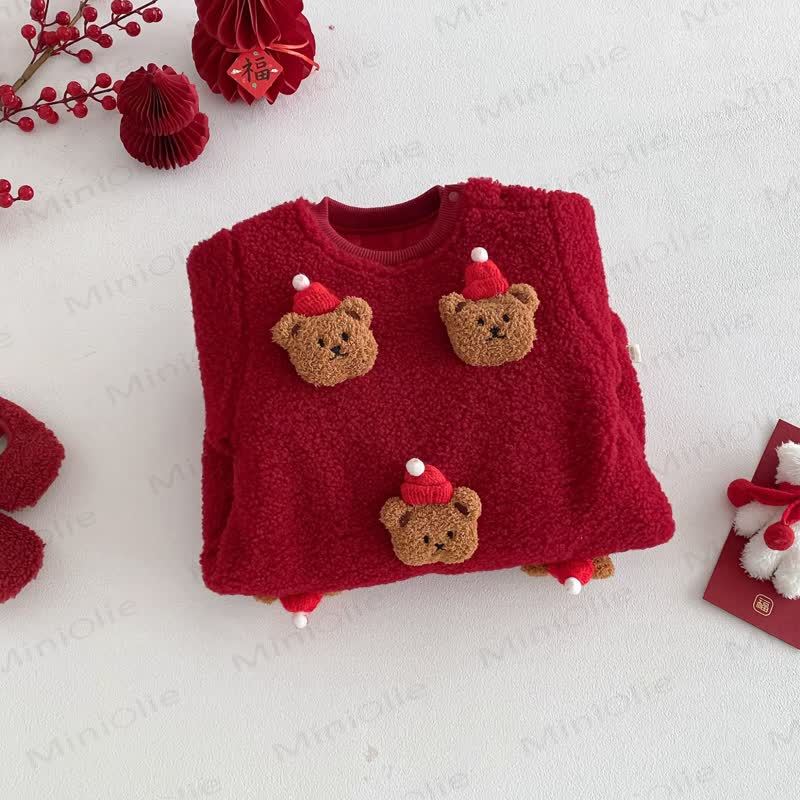 Baby Fleece Quilted Bear Romper - image 4