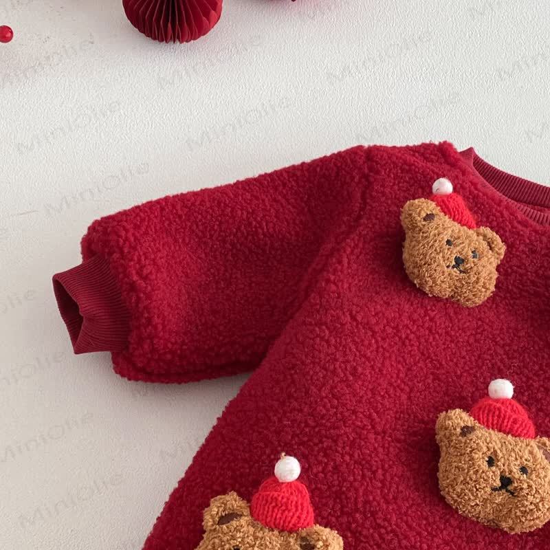 Baby Fleece Quilted Bear Romper - image 8
