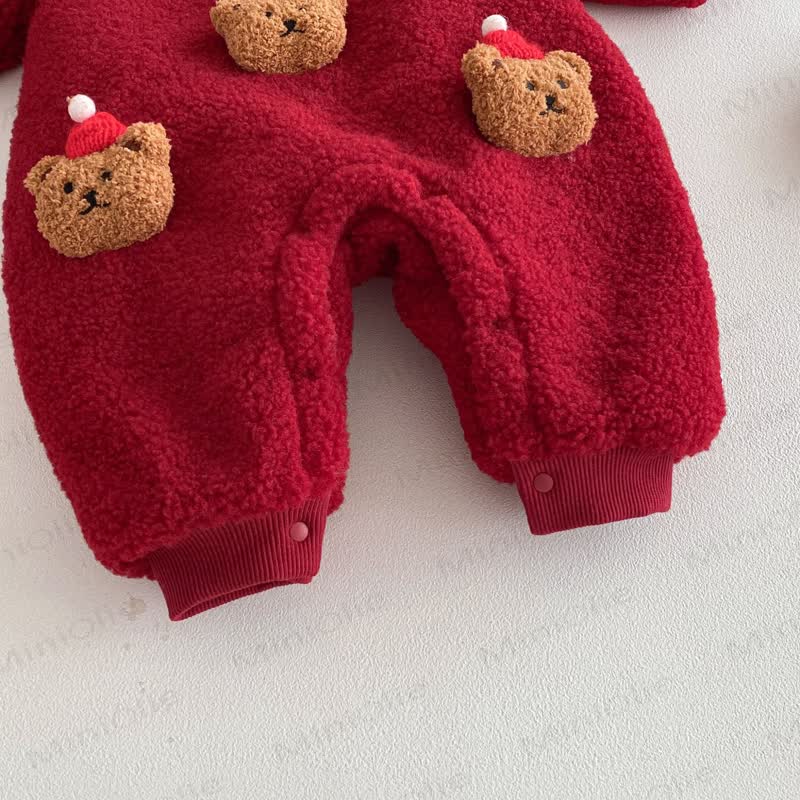 Baby Fleece Quilted Bear Romper - image 11