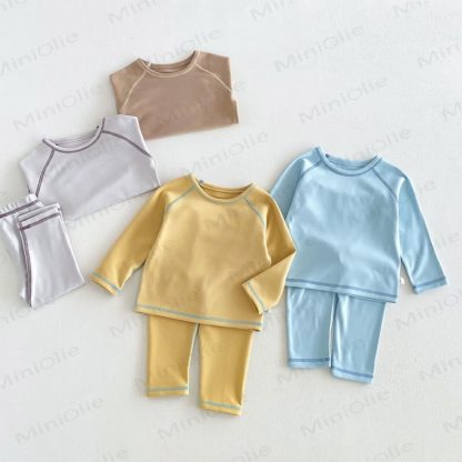 Baby Toddler Contrast Stitch Pajama 2-piece Set - image 1