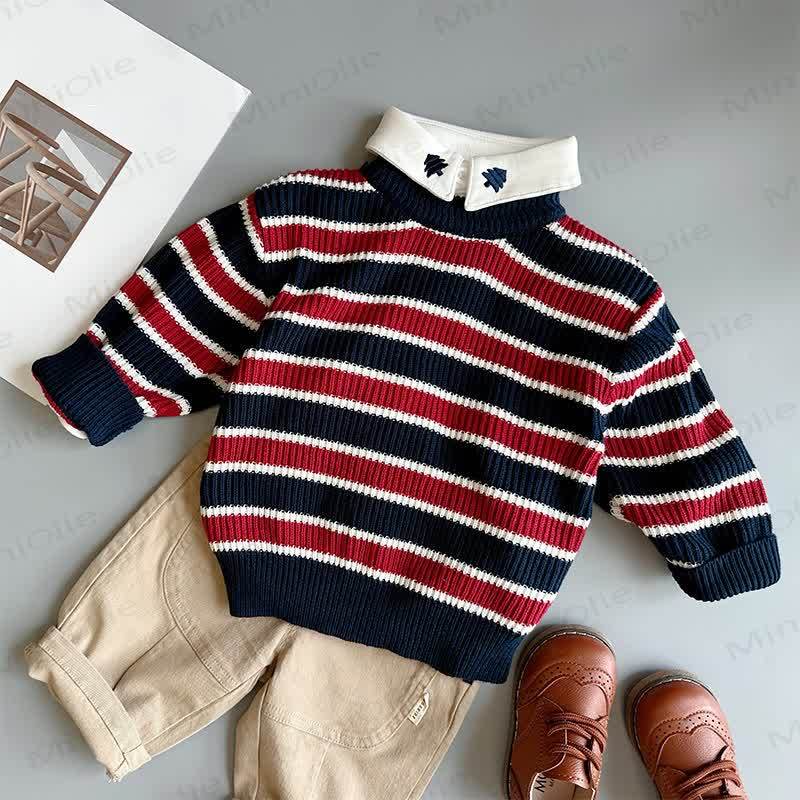 Baby Toddler Striped Knit Sweater or Khaki Pants - image 1