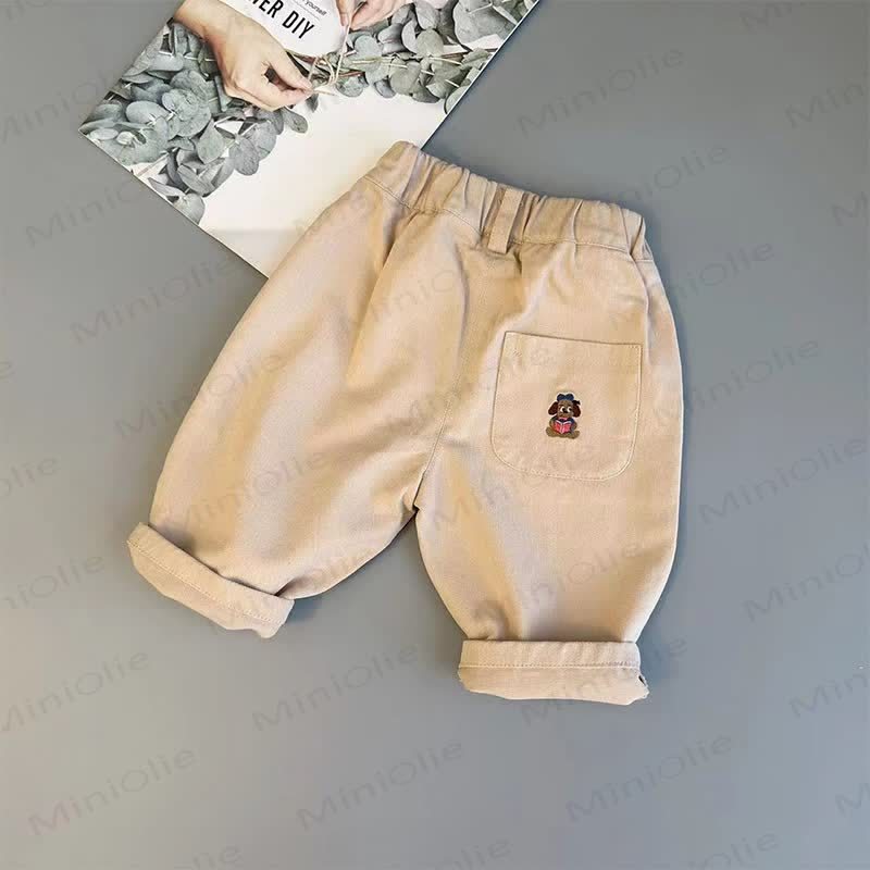 EVERYTHING GREAT WAS ONCE A DREAM Baby Toddler Denim Jacket or Beige Puppy Pants - Beige - 6-7T - image 4