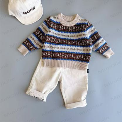 Baby Toddler Boy Knit Sweater or Pants - Beige - 6-7T - image 3