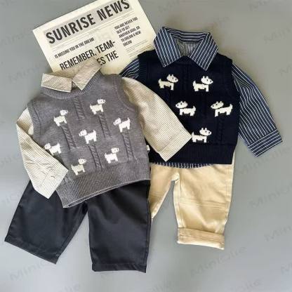 Baby Toddler Puppy Jacquard Knit Vest or Pants - image 6