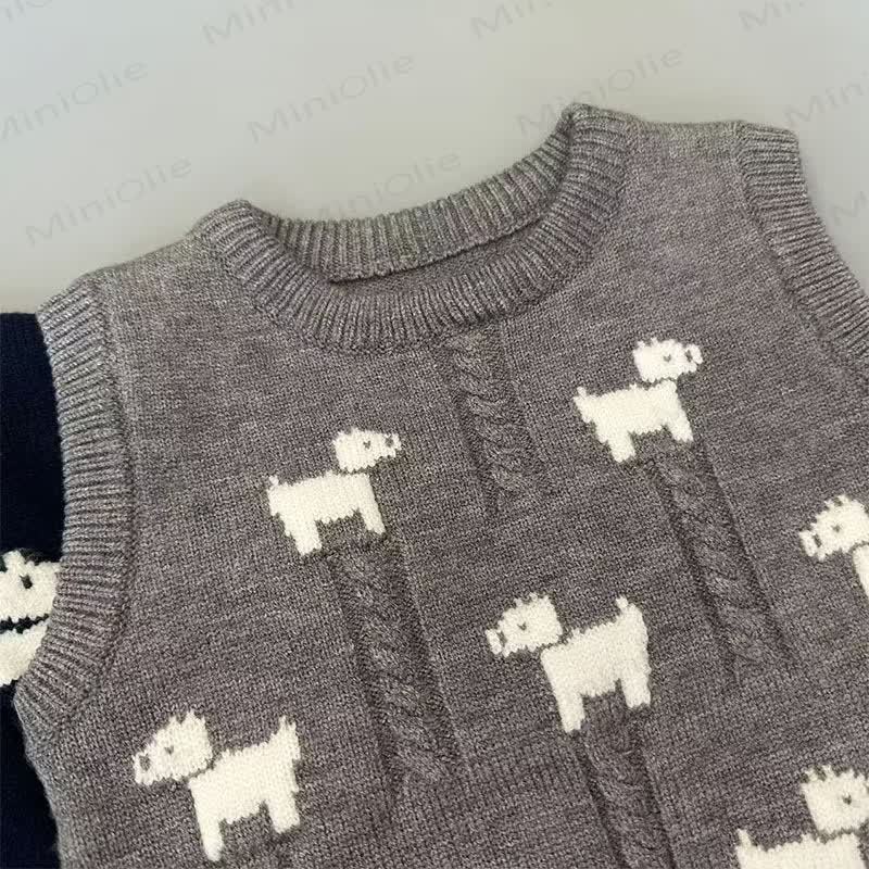 Baby Toddler Puppy Jacquard Knit Vest or Pants - image 8