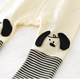 Baby  Puppy Patch Striped Leggings - image 2