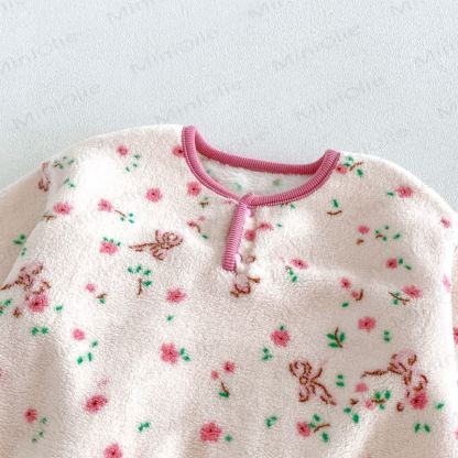 Baby Toddler Animal/Flower Print Plush Loungewear 2-piece Set - image 6