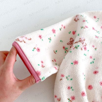 Baby Toddler Animal/Flower Print Plush Loungewear 2-piece Set - image 8