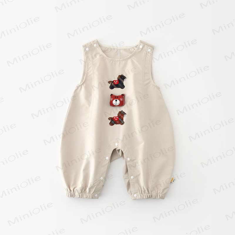 Baby Toddler Navy Plaid Shirt or Bear Patch Overalls - Beige - 4-5T - image 4