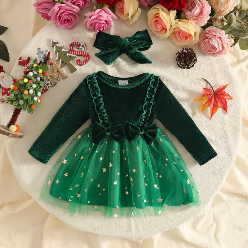 Baby Girl Velvet Butterfly Tulle Dress - Green - 12-18M - image 3