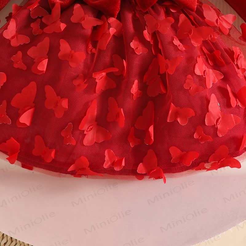 Baby Girl Velvet Butterfly Tulle Dress - image 10