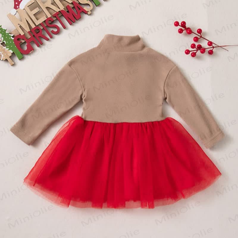 Baby Girl Turtleneck Tulle Christmas Dress - image 4
