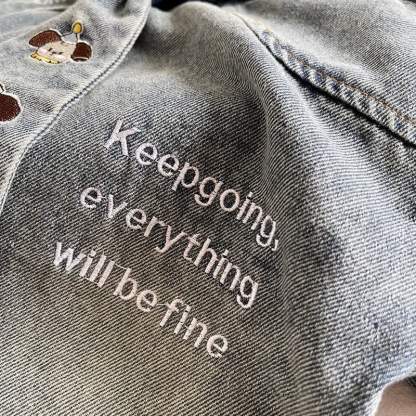 KEEP GOING EVERYTHING WILL BE FINE Toddler Baby Boy Denim Tie Shirt 2-piece Set - image 6